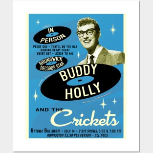 Buddy Holly In Person (Blue) Posters and Art